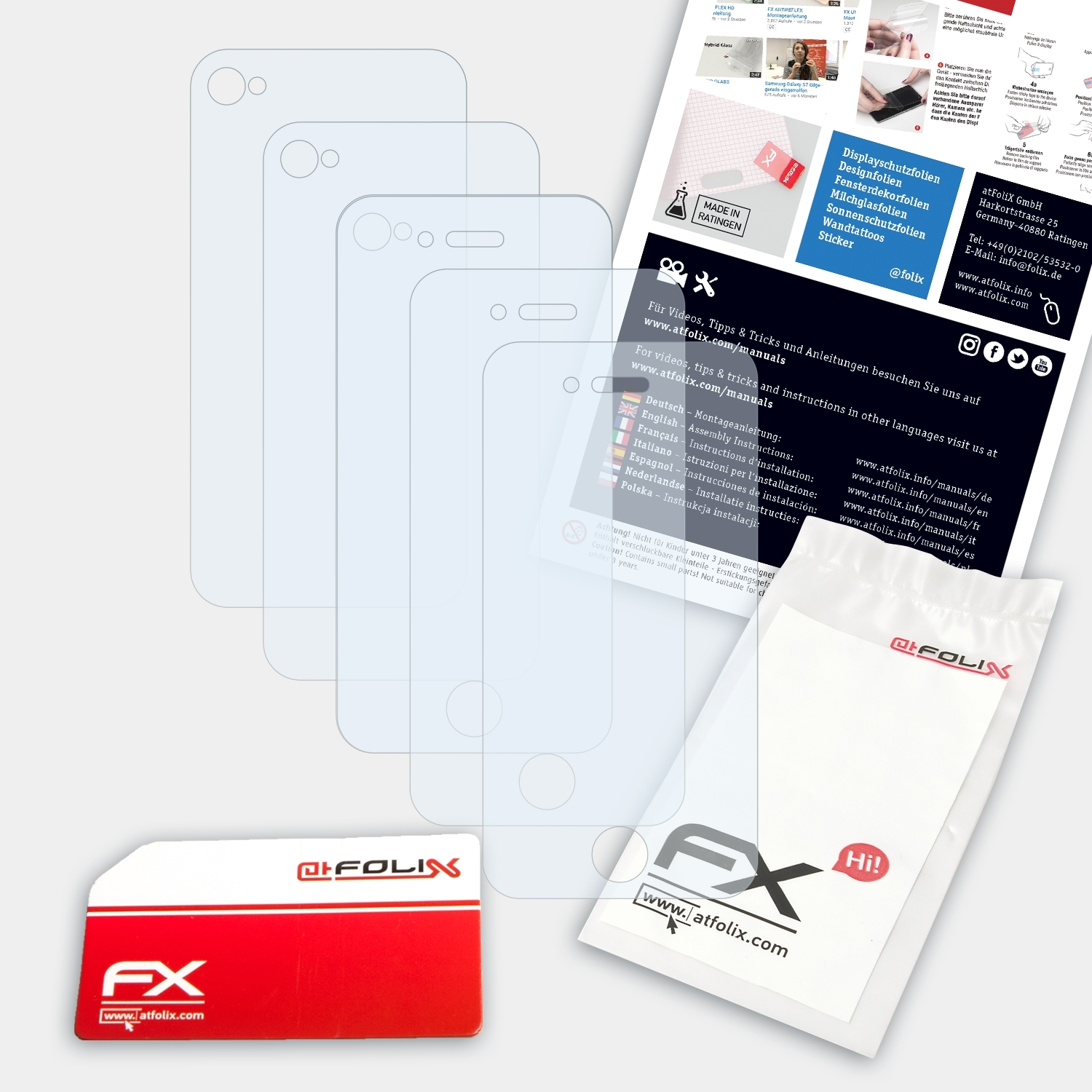 ATFOLIX 3x FX-Clear Displayschutz(für 4 Apple 4s) / iPhone
