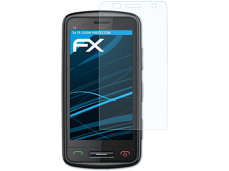 ATFOLIX 3x FX-Clear Displayschutz(für Nokia C6-01)