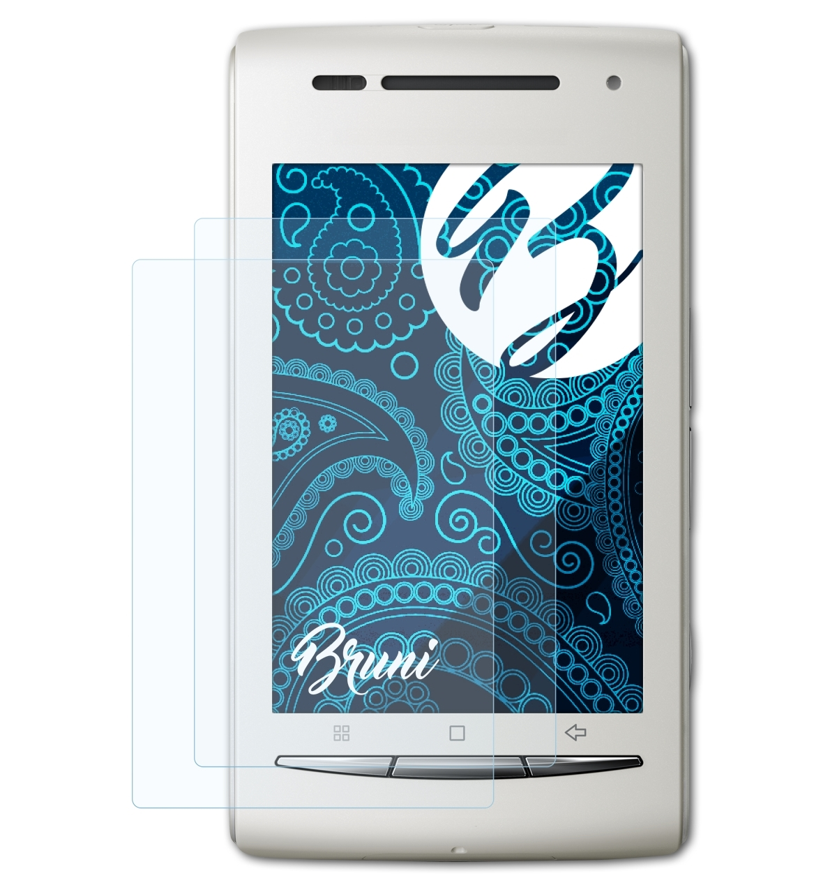 BRUNI 2x Basics-Clear Sony-Ericsson Schutzfolie(für Xperia X8)
