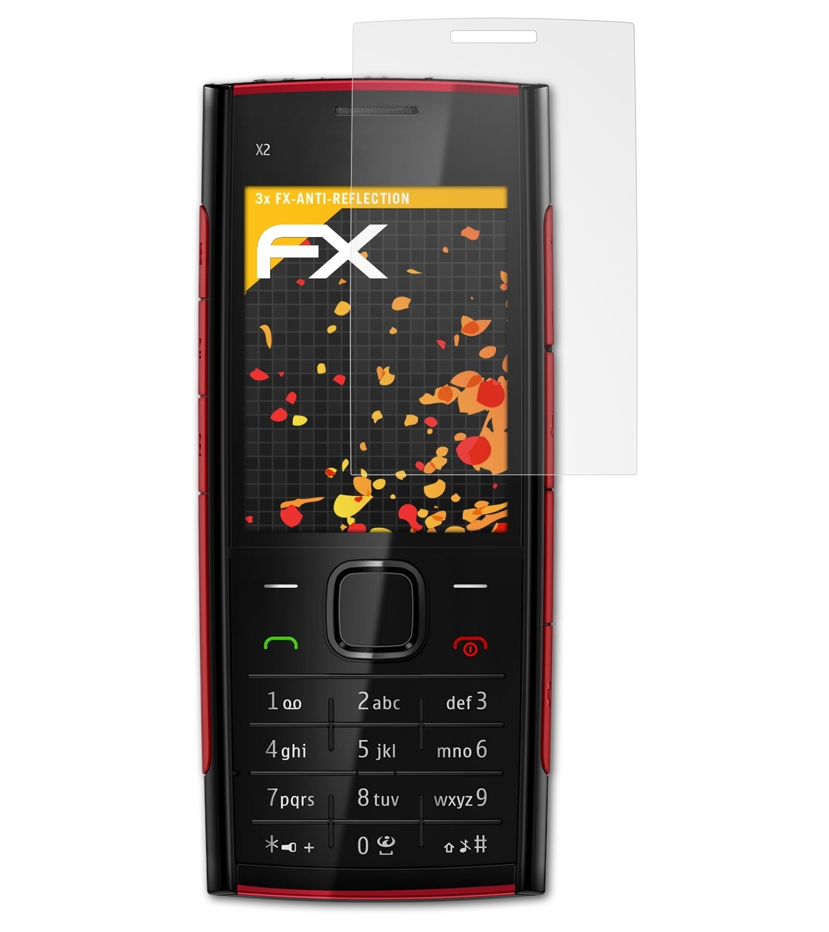 ATFOLIX 3x Displayschutz(für X2) Nokia FX-Antireflex