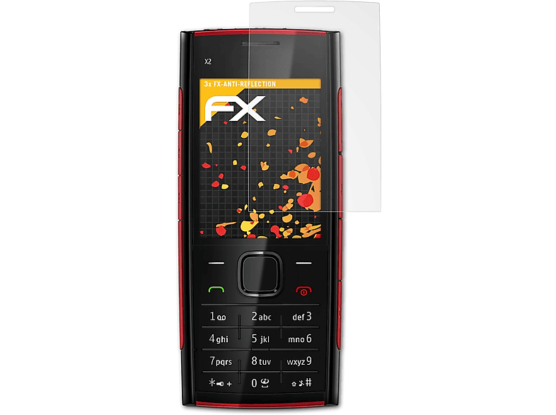 Displayschutz(für X2) ATFOLIX FX-Antireflex 3x Nokia