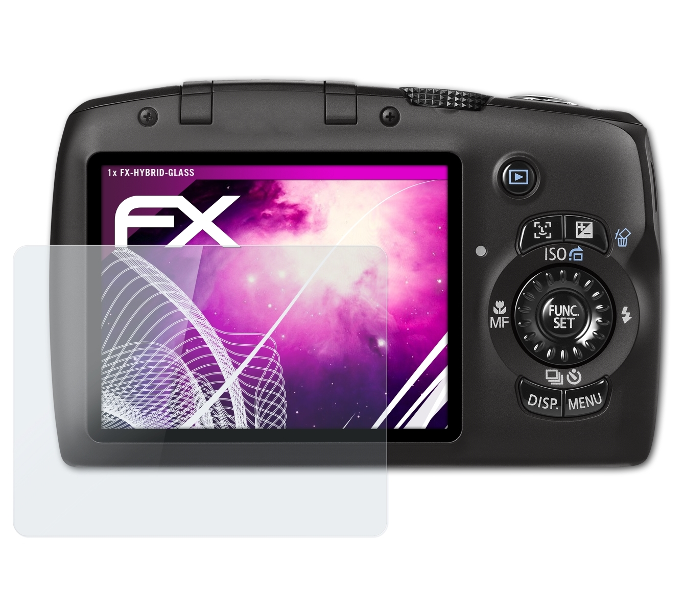 SX120 PowerShot ATFOLIX Schutzglas(für Canon FX-Hybrid-Glass IS)