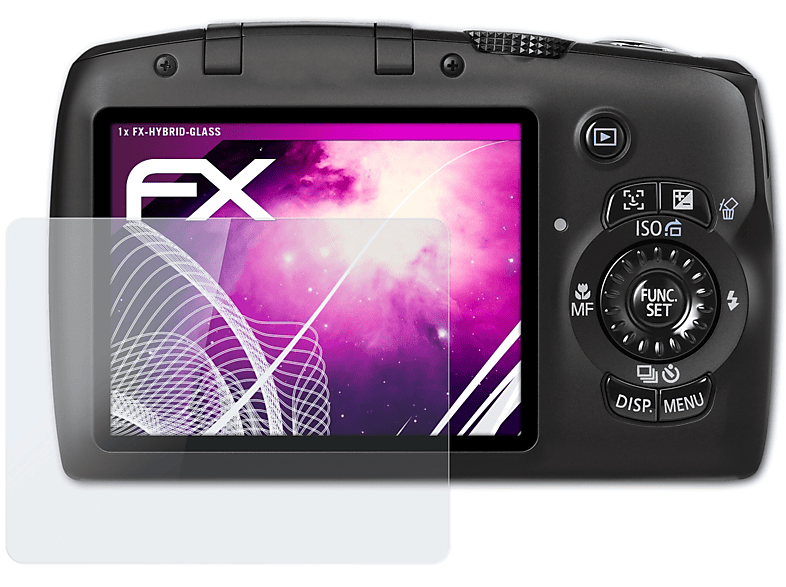 ATFOLIX FX-Hybrid-Glass Schutzglas(für Canon PowerShot SX120 IS)