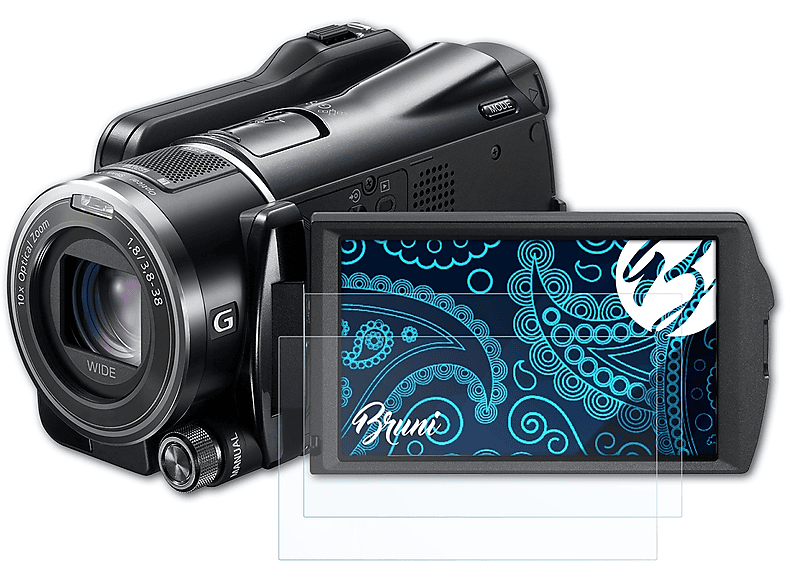 BRUNI 2x Basics-Clear Schutzfolie(für Sony HDR-XR550VE) | Kamera Schutzfolie