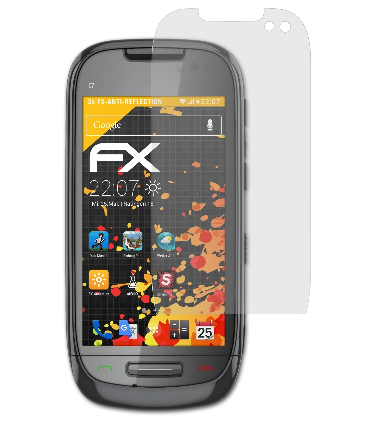 (Astound)) Displayschutz(für FX-Antireflex Nokia C7-00 3x ATFOLIX