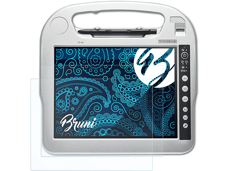 BRUNI 2x Basics-Clear Schutzfolie(für Panasonic ToughBook CF-H1)