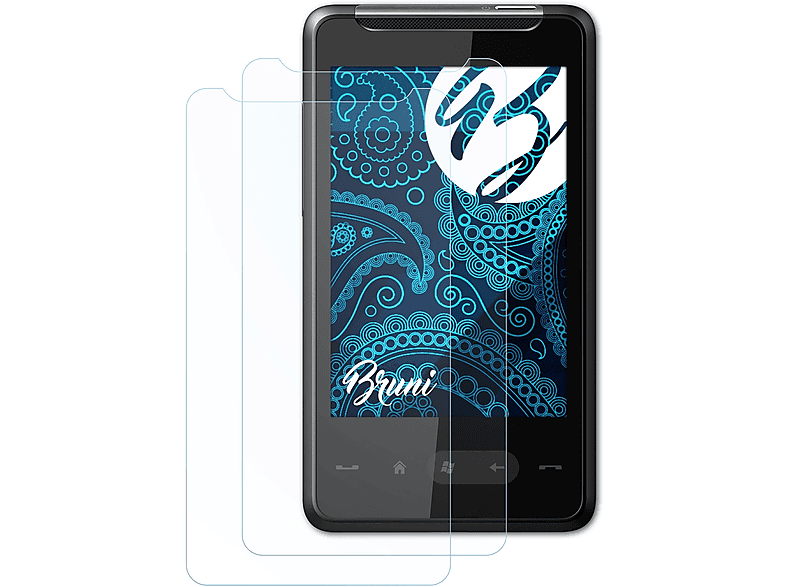 BRUNI 2x Basics-Clear Schutzfolie(für HTC HD mini)
