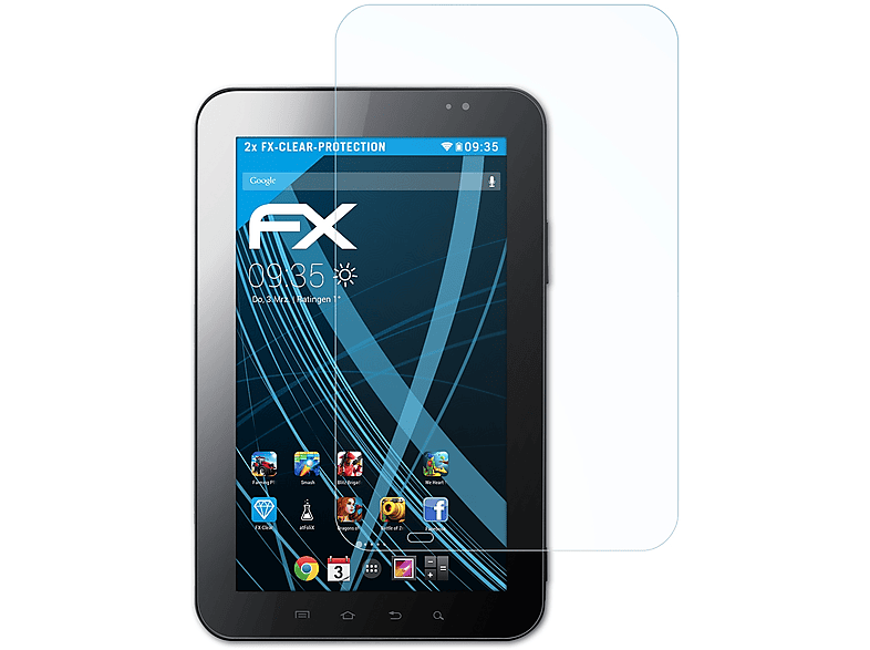 ATFOLIX 2x FX-Clear Displayschutz(für Galaxy Samsung (GT-P1000)) Tab