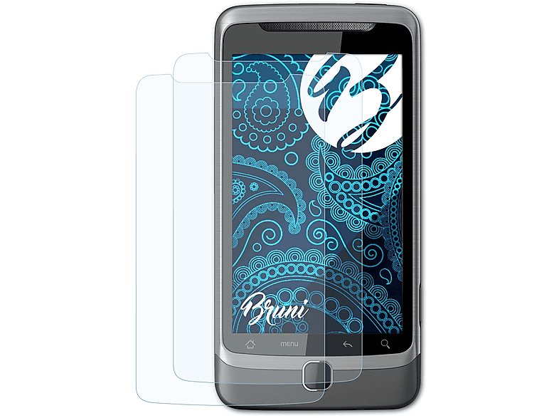 BRUNI 2x Basics-Clear HTC Schutzfolie(für Desire Z)
