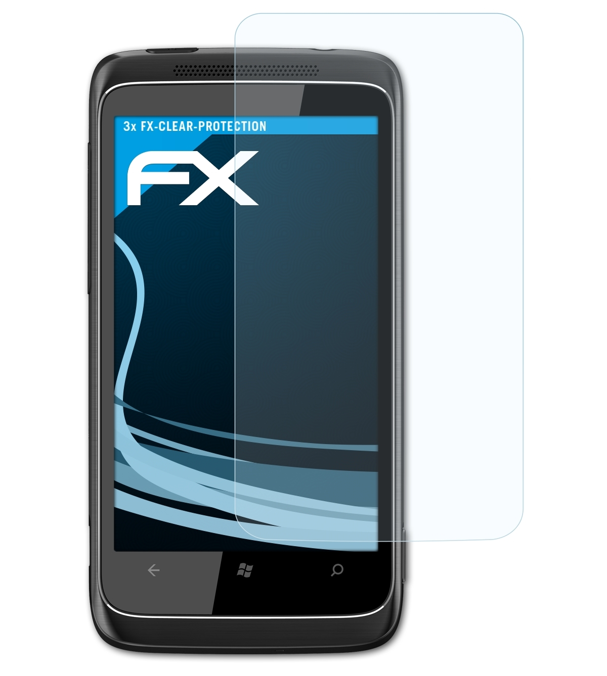 ATFOLIX HTC Trophy) Displayschutz(für 3x FX-Clear 7