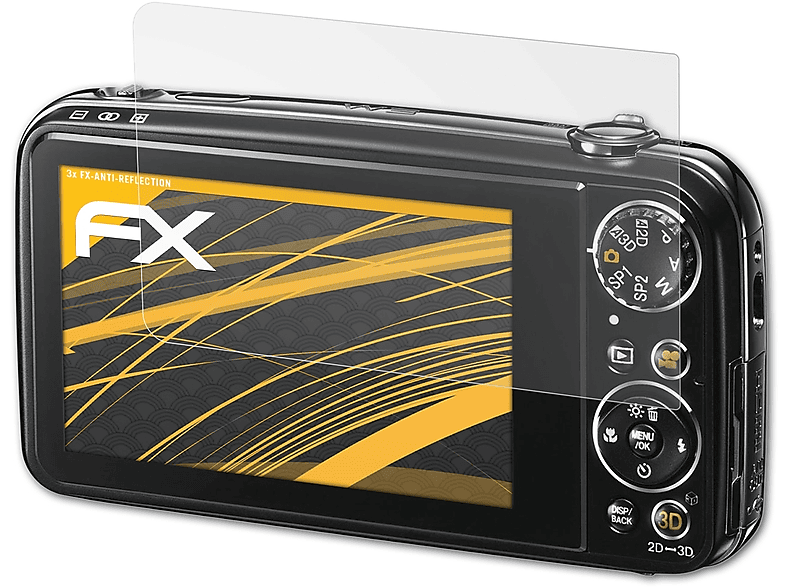3D FX-Antireflex REAL Fujifilm FinePix Displayschutz(für W3) ATFOLIX 3x