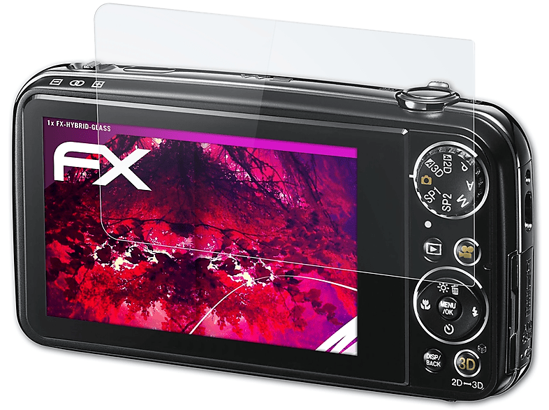 FX-Hybrid-Glass FinePix W3) ATFOLIX REAL Fujifilm Schutzglas(für 3D