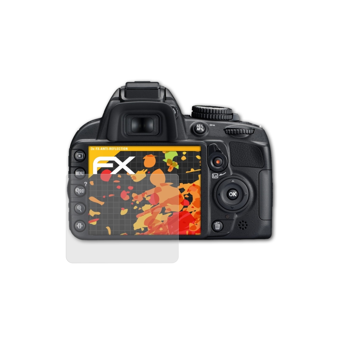 D3100) FX-Antireflex Displayschutz(für 3x Nikon ATFOLIX