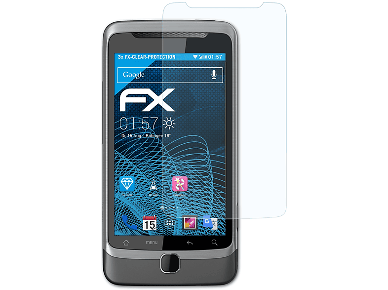 HTC Z) Displayschutz(für 3x ATFOLIX FX-Clear Desire