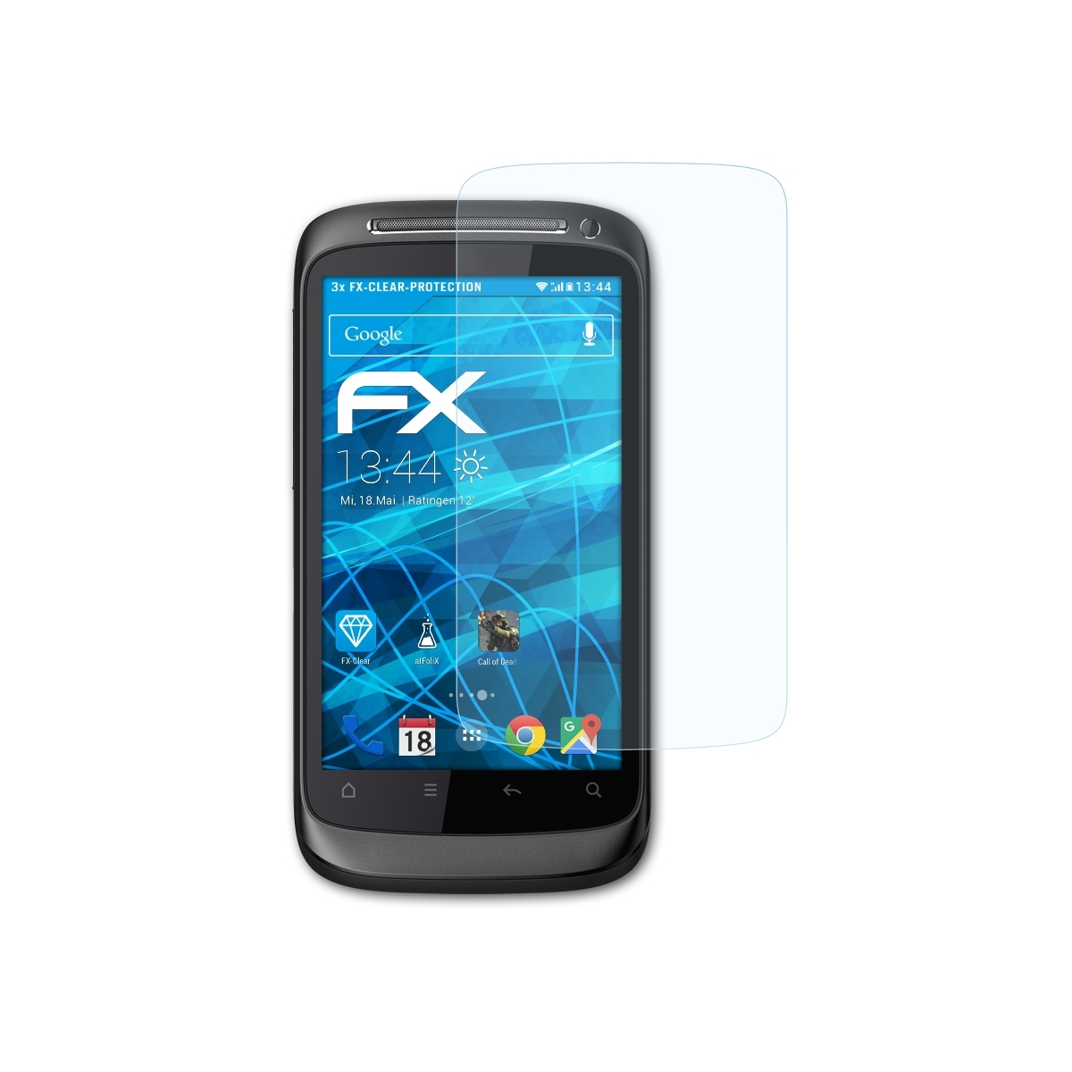 ATFOLIX 3x FX-Clear Displayschutz(für HTC S) Desire