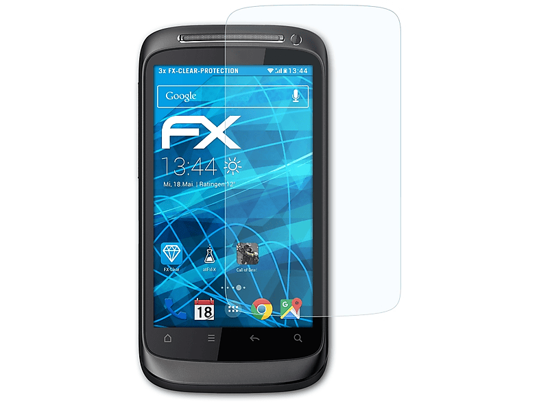 ATFOLIX 3x FX-Clear Displayschutz(für HTC Desire S)