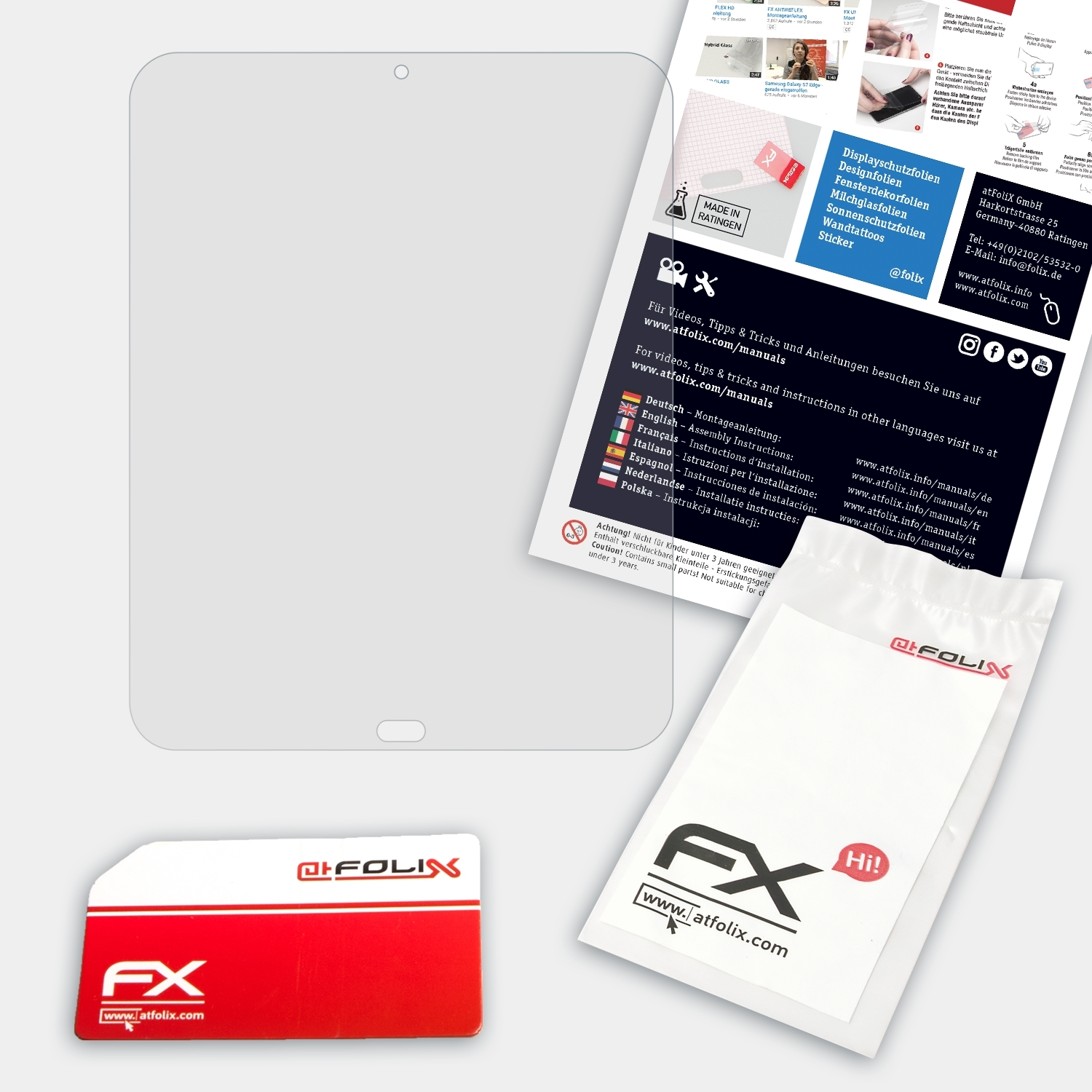 HP Palm TouchPad) ATFOLIX FX-Hybrid-Glass Schutzglas(für