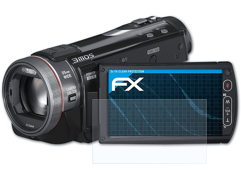 ATFOLIX 3x FX-Clear Displayschutz(für Panasonic HDC-SD909) | Kamera Schutzfolie