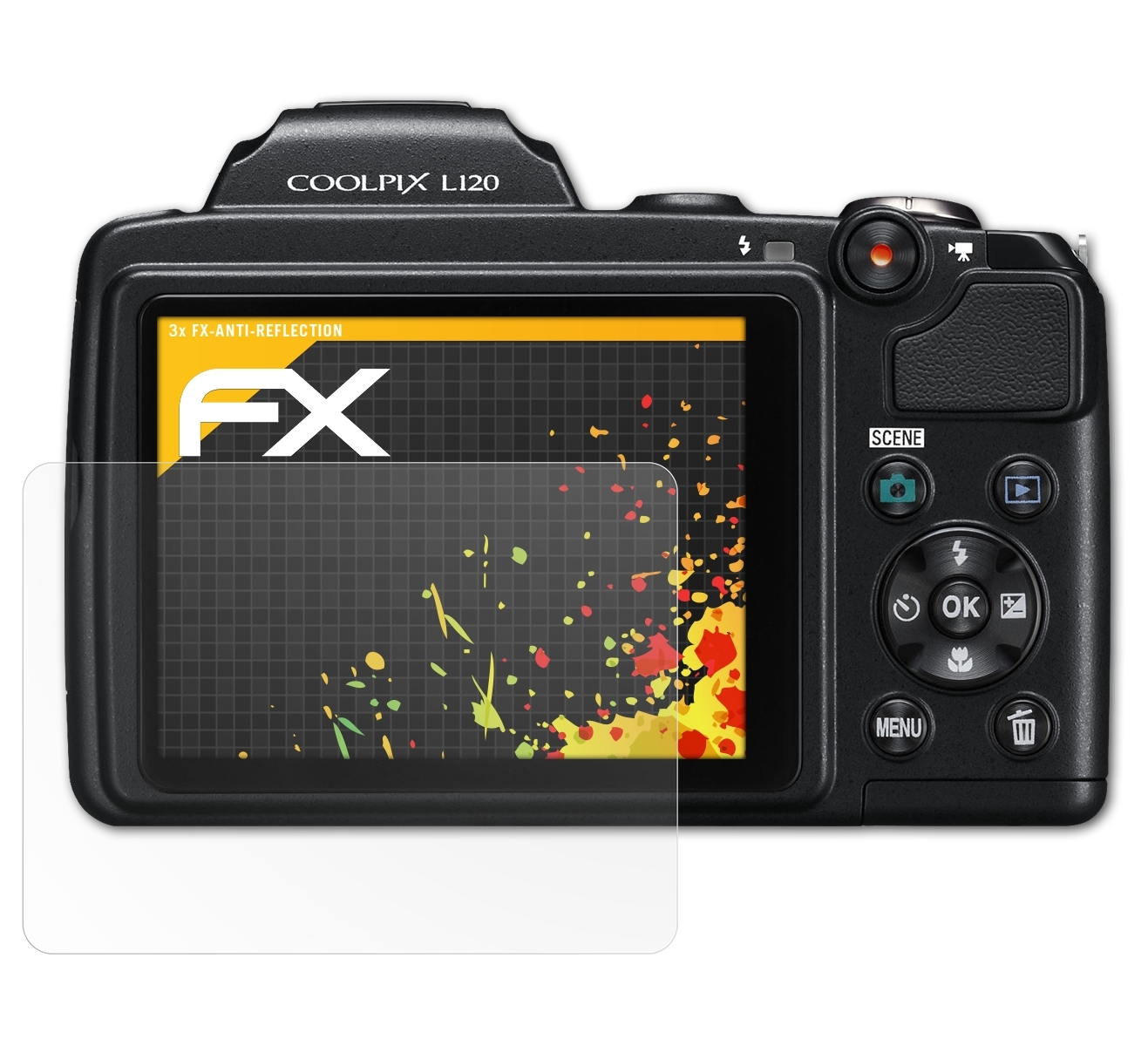3x FX-Antireflex L120) ATFOLIX Displayschutz(für Nikon Coolpix