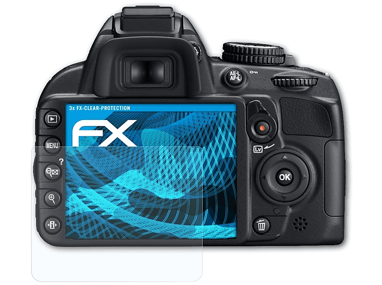 ATFOLIX 3x FX-Clear Displayschutz(für Nikon D3100)