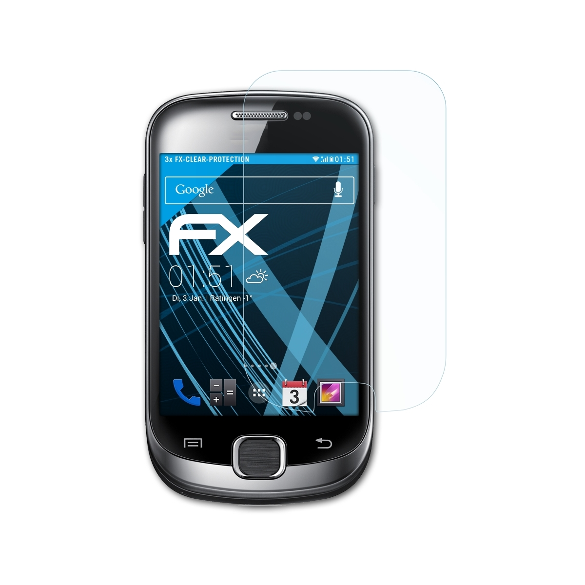 Fit FX-Clear Samsung Displayschutz(für Galaxy (GT-S5670)) 3x ATFOLIX