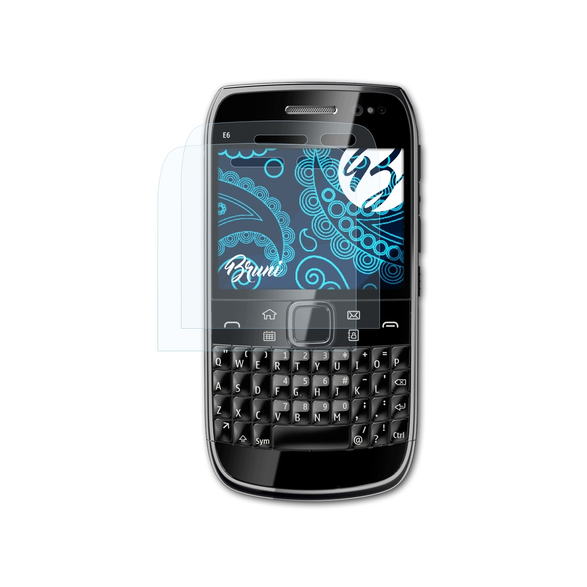 BRUNI 2x Basics-Clear Schutzfolie(für Nokia E6-00)