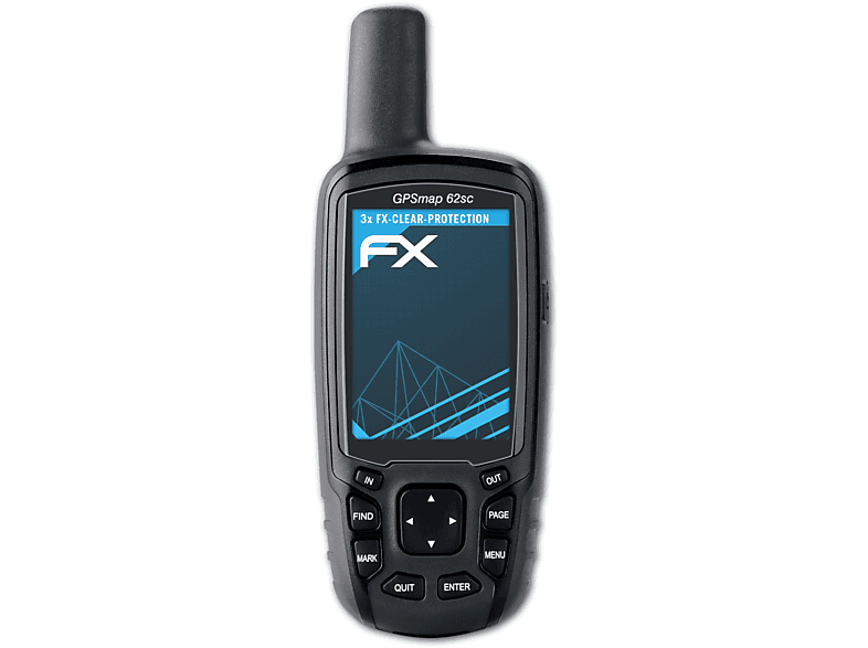 ATFOLIX 3x FX-Clear Displayschutz(für Garmin GPSMap 62sc)