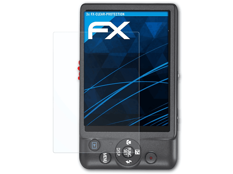 ATFOLIX 3x FX-Clear Displayschutz(für Canon HS) Digital IXUS 115