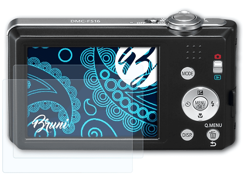 BRUNI 2x Basics-Clear Schutzfolie(für Panasonic Lumix DMC-FS16) | Kamera Schutzfolie