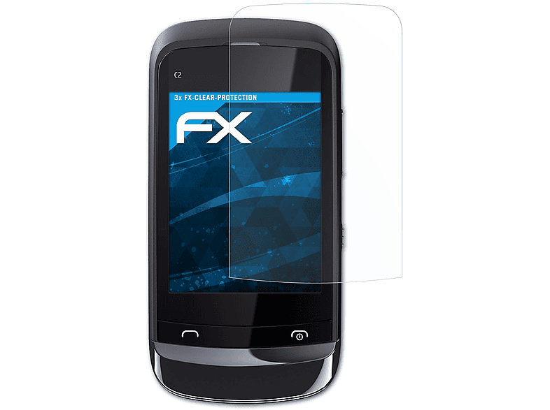 ATFOLIX 3x FX-Clear Displayschutz(für Nokia C2-03)