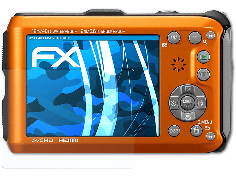 DMC-FT3) 3x Lumix FX-Clear ATFOLIX Panasonic Displayschutz(für