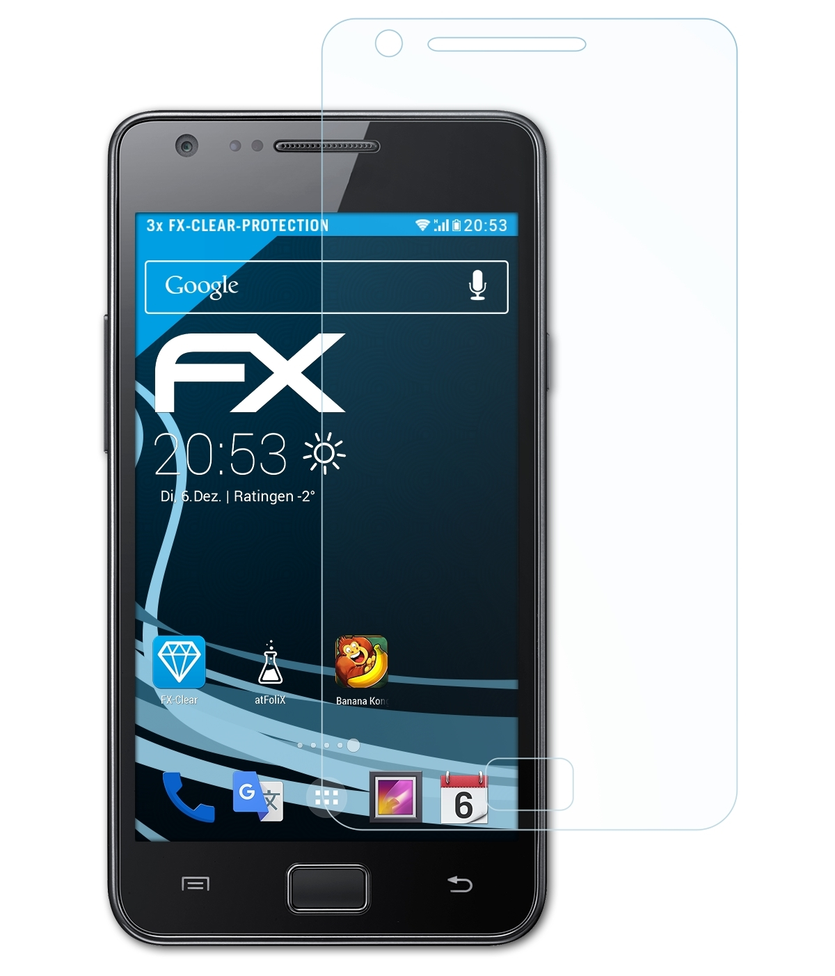 ATFOLIX 3x FX-Clear Displayschutz(für Samsung Galaxy (GT-i9100)) S2