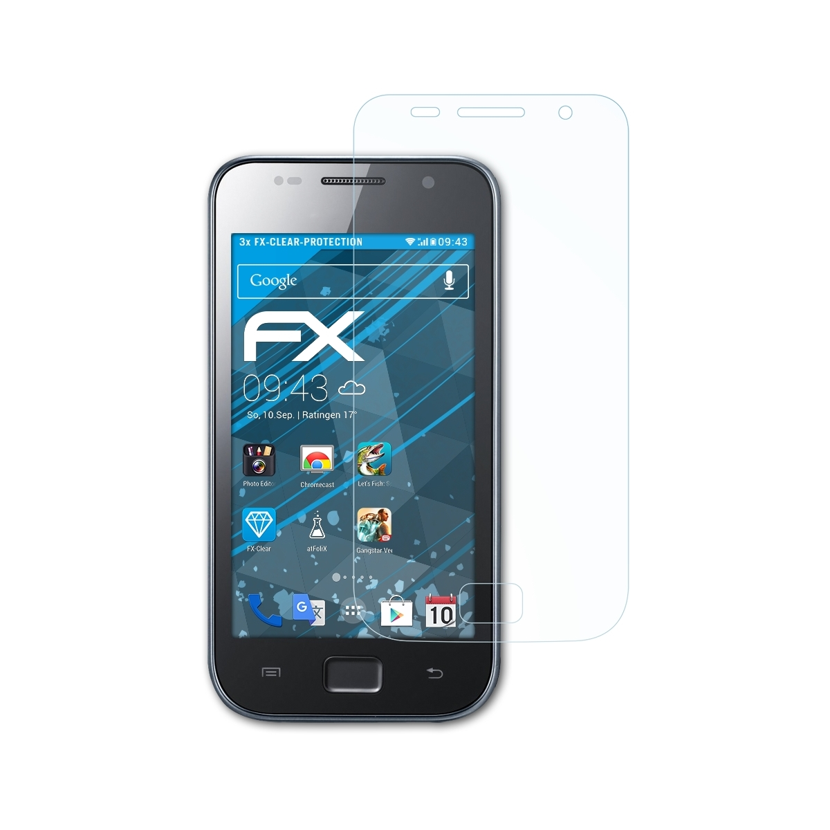 ATFOLIX 3x FX-Clear Displayschutz(für Super (GT-i9003)) Clear LCD Galaxy S Samsung
