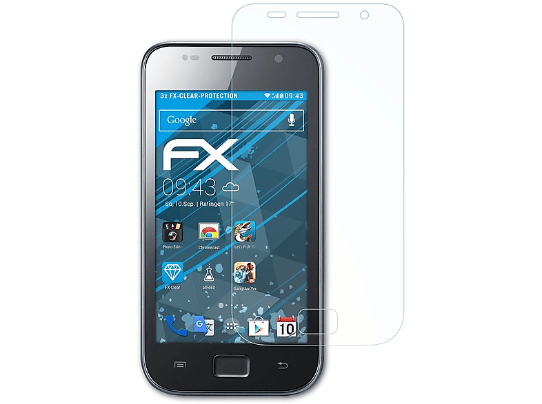 ATFOLIX 3x FX-Clear Super S Displayschutz(für Samsung Galaxy LCD Clear (GT-i9003))