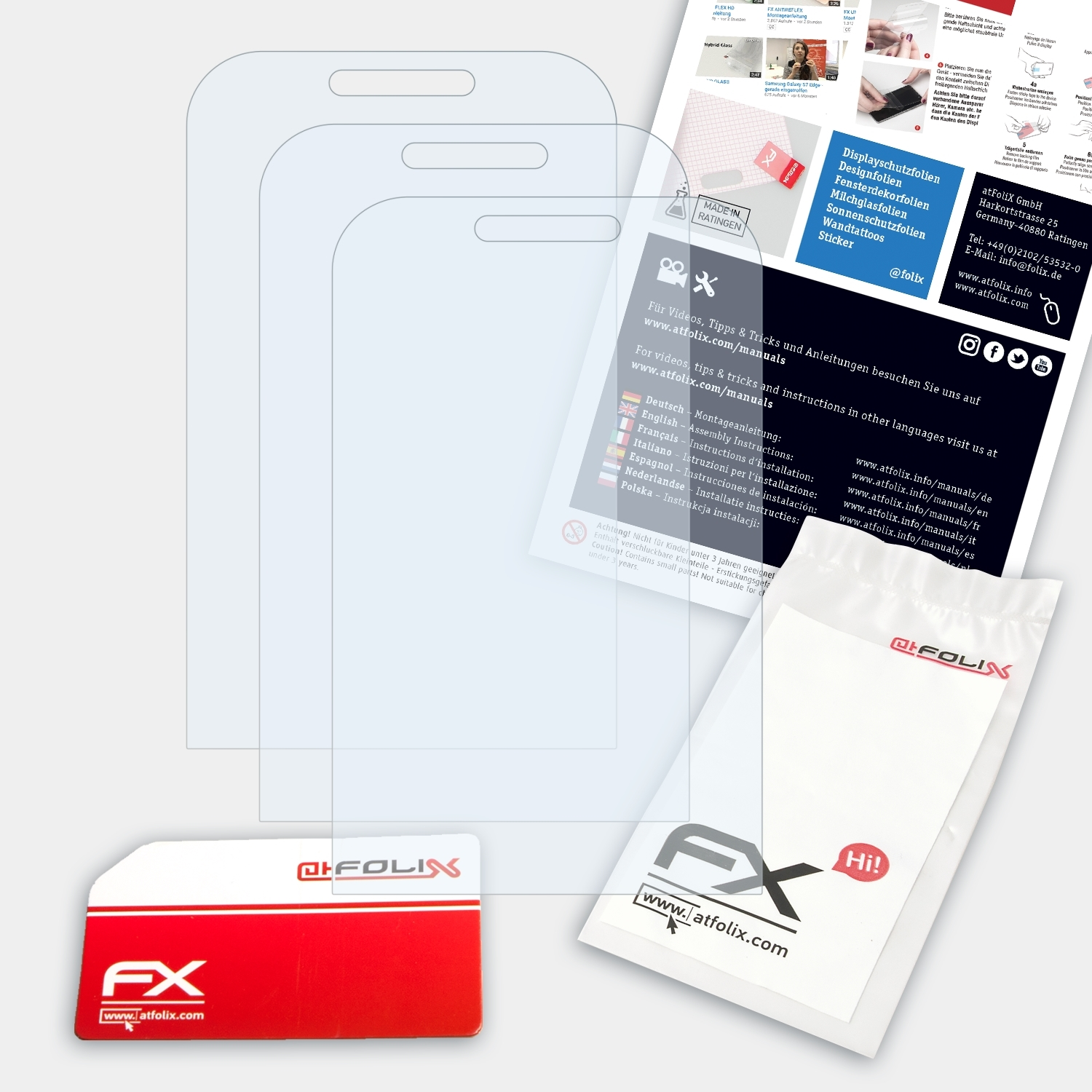 ATFOLIX 3x Samsung FX-Clear Displayschutz(für C3750)