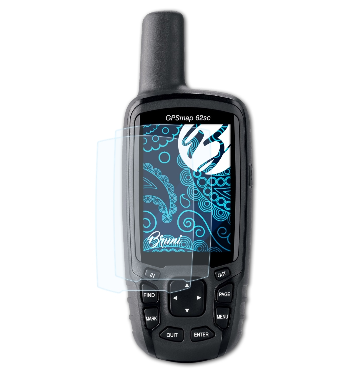 GPSMap 62sc) 2x Basics-Clear Schutzfolie(für BRUNI Garmin