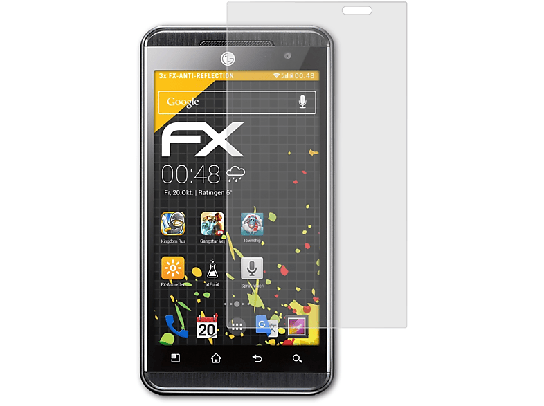 ATFOLIX 3x FX-Antireflex LG Displayschutz(für 3D Optimus (P920))