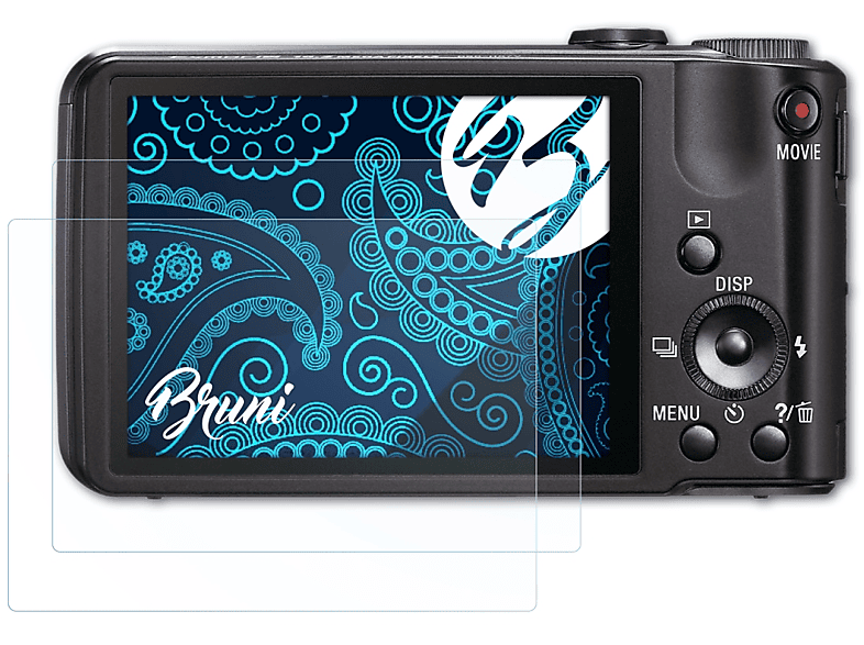 BRUNI 2x Basics-Clear Schutzfolie(für Sony DSC-HX7V)