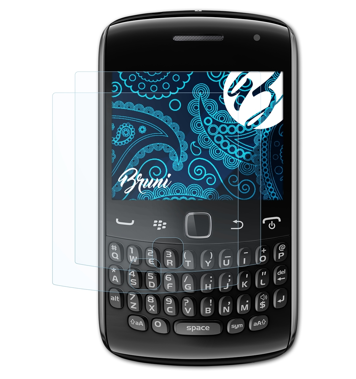 BRUNI 2x Basics-Clear Schutzfolie(für 9360) Blackberry Curve