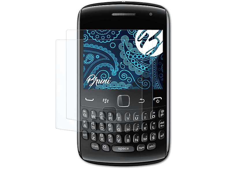 2x 9360) Schutzfolie(für Basics-Clear BRUNI Blackberry Curve