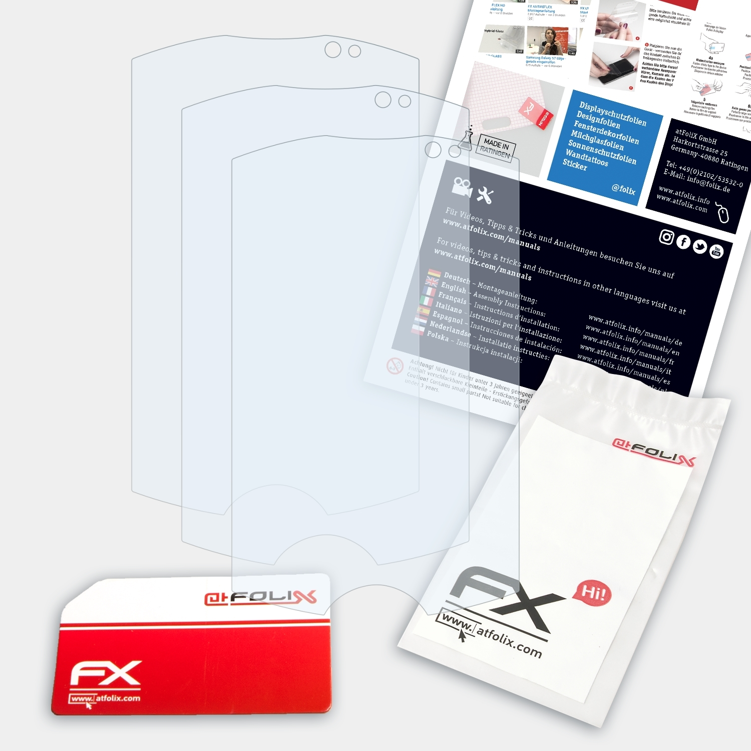 ATFOLIX 3x Sony-Ericsson with Live Displayschutz(für Walkman) FX-Clear