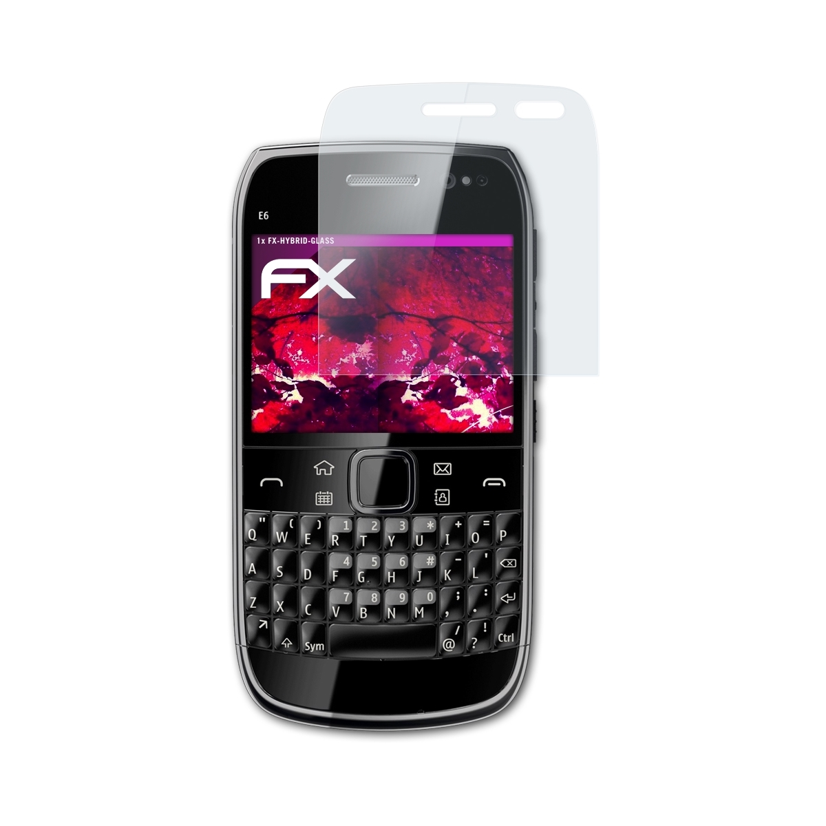 Nokia FX-Hybrid-Glass E6-00) ATFOLIX Schutzglas(für