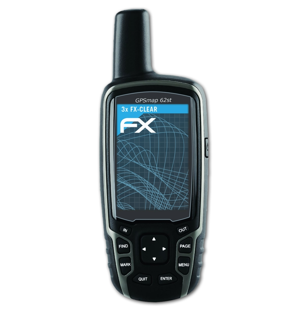 ATFOLIX 3x FX-Clear 62stc) Garmin GPSMap Displayschutz(für