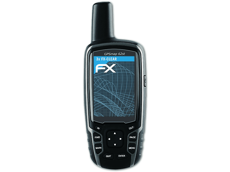 ATFOLIX 3x FX-Clear Displayschutz(für Garmin GPSMap 62stc)