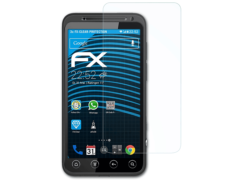 ATFOLIX 3x FX-Clear Displayschutz(für HTC EVO 3D) | Displayschutzfolien & Gläser