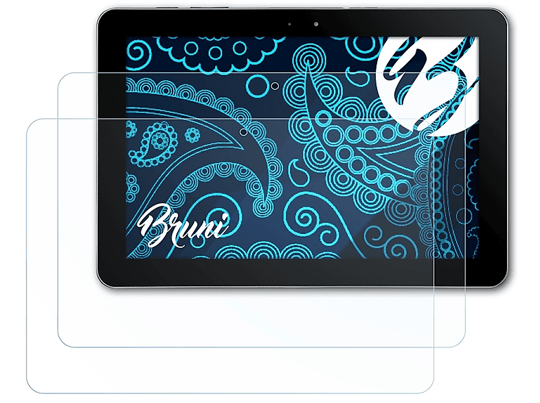 BRUNI 2x Basics-Clear Schutzfolie(für Samsung Galaxy Tab 10.1)
