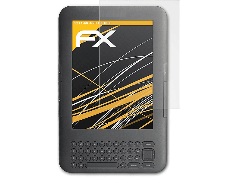 ATFOLIX 2x FX-Antireflex Displayschutz(für (WiFi Keyboard Amazon & Kindle 3G))