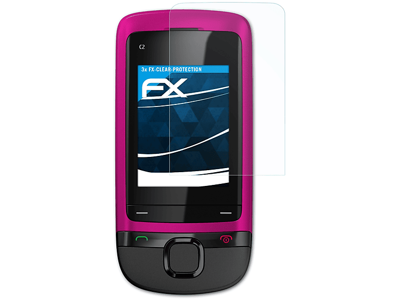 ATFOLIX 3x FX-Clear Displayschutz(für Nokia C2-05)