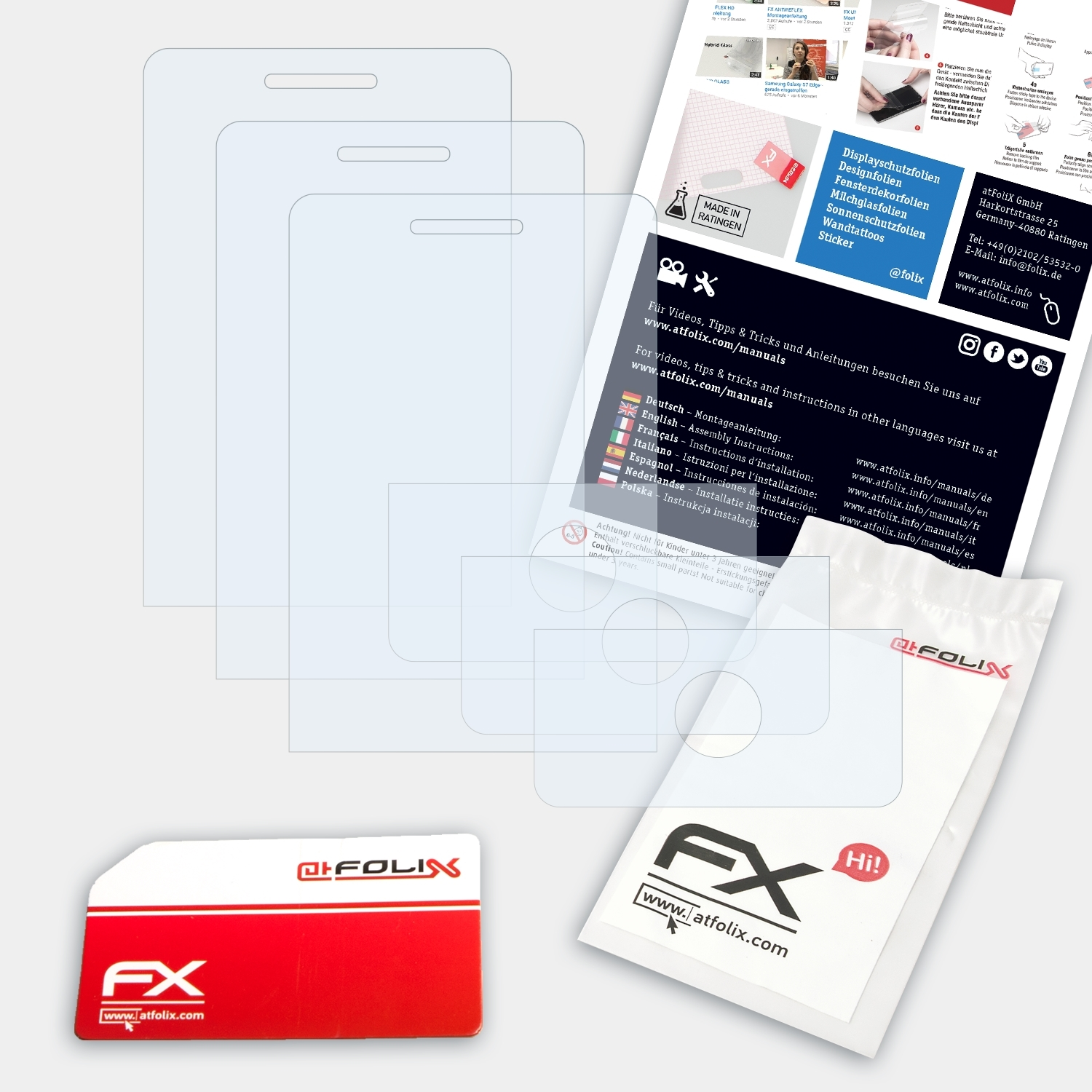 ATFOLIX 3x T7272) Displayschutz(für Touch-Pro HTC FX-Clear