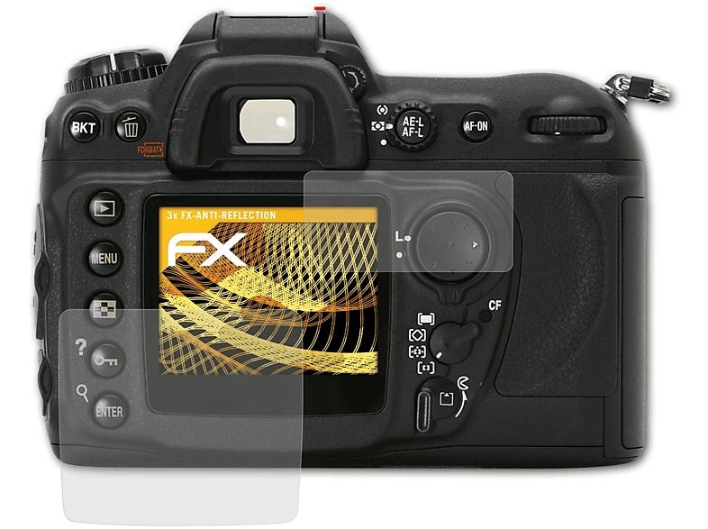 3x D200) ATFOLIX FX-Antireflex Nikon Displayschutz(für